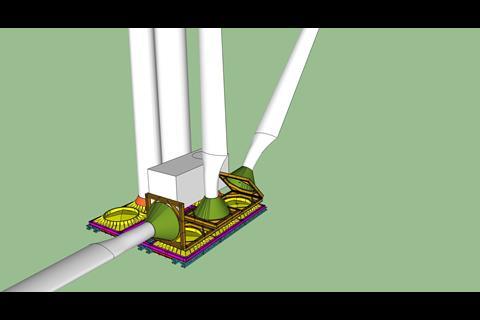 The Twisties solution, showing base and adaptors to allow blades to sit down. Image, DNV GL